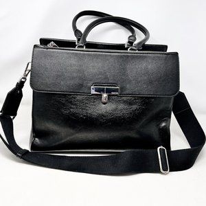 Calvin Klein Black‎ Faux Leather Tablet / Business / Oversize Purse Convertible